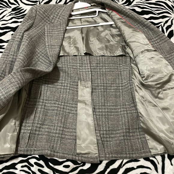 Egon von furstenberg for men vintage plaid grey men’s suit jacket tweed blazer - Picture 9 of 15